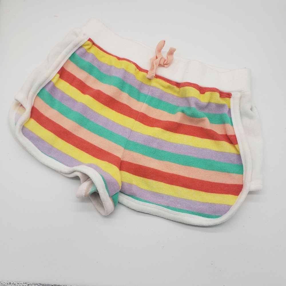 BCBG Girls Striped Multicolor Velour Short Size Girl Medium